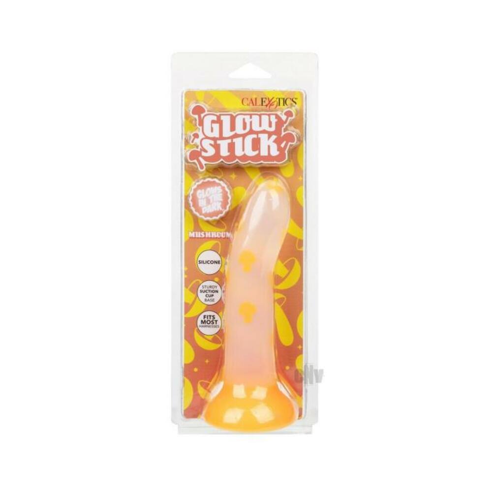 716770109583_1 Glow Stick Mushroom Suction Cup Glow-in-the-dark Dildo - Yellow - Image 1