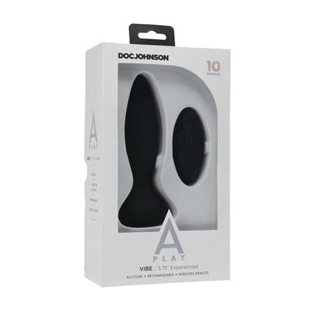 72404 A Play Rechargeable Silicone Experienced Anal Plug w/Remote - Black - Image 1