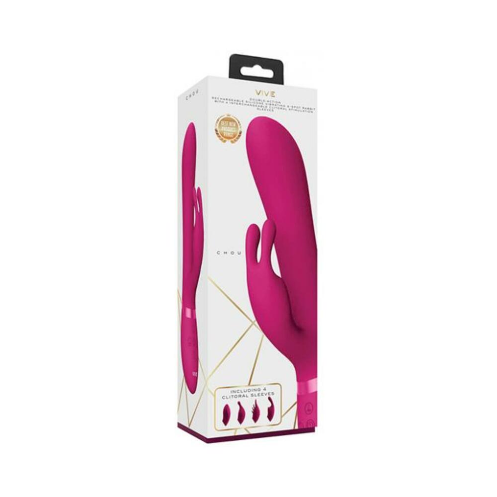 7423522537572_1 Vive Chou Rabbit Clitoral Stim Pink - Image 1