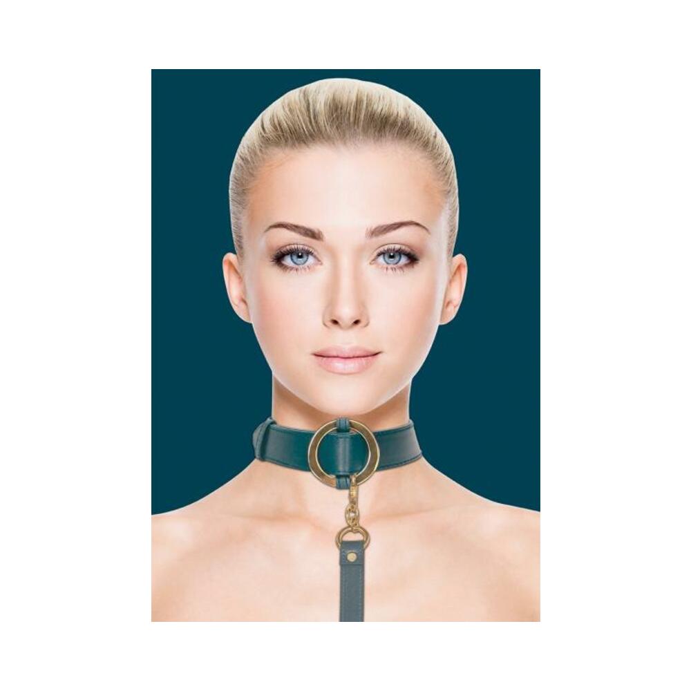 7423522559543_1 Ouch Halo Collar With Leash Green - Image 1