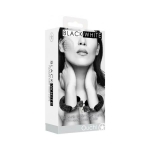 Ouch! Black & White Beginner Pleasure Furry Wrist Cuffs With Quick-release Button - Image 2