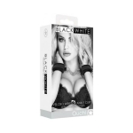 Ouch! Black & White Velcro Hand Or Ankle Cuffs With Adjustable Straps Black - Image 2
