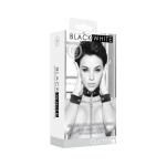 Ouch! Black & White Velcro Collar With Leash And Wrist Cuffs With Adjustable Straps Black - Image 2