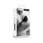Ouch! Black & White Silicone Ball Gag With Adjustable Bonded Leather Straps Black - Image 2