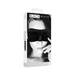 Ouch! Black & White Satin Curvy Eye Mask With Elastic Straps Black - Image 2
