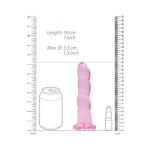 Shots Realrock Crystal Clear Non Realistic 7" Dildo  - Pink - Image 3