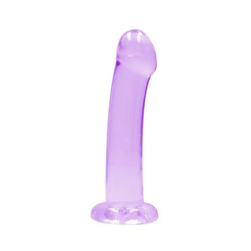 7423522580592_1 Shots Realrock Crystal Clear 7" Dildo - Purple - Image 1