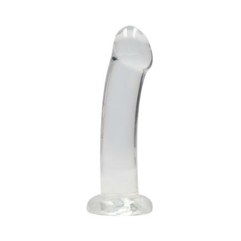 7423522581520_1 Realrock Non Realistic Dildo W Suction Cup 6.7in Transparent - Image 1