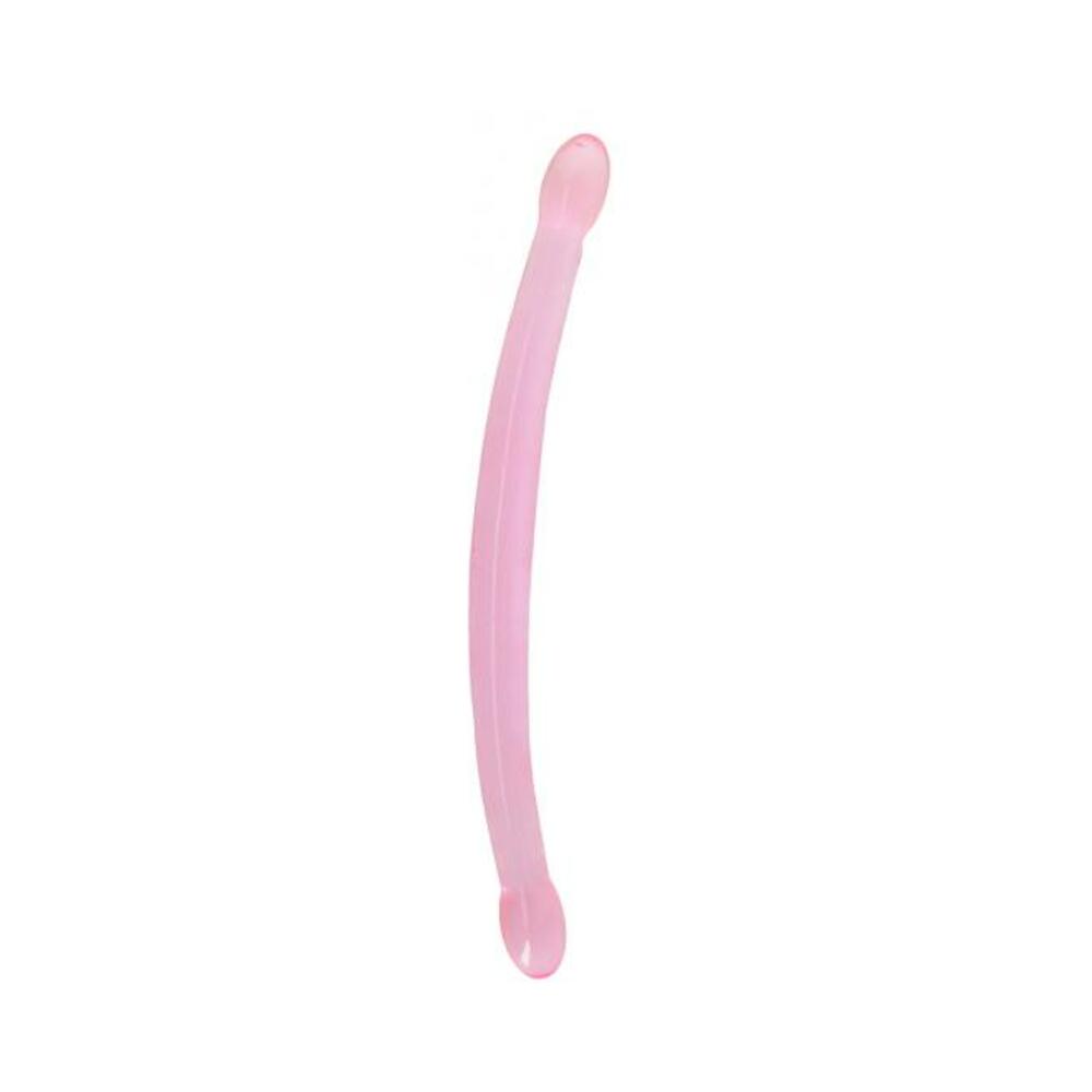 7423522581568_1 Shots Realrock Crystal Clear 17" Double Dildo - Pink - Image 1