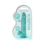 Realrock 7in Realistic Dildo W/ Balls Turquoise - Image 2