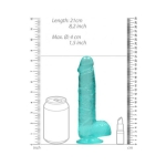 Realrock 8in Realistic Dildo W/ Balls Turquoise - Image 3