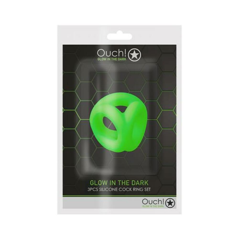7423522639634_1 Ouch Cock Ring Ball Strap Gitd - Image 1
