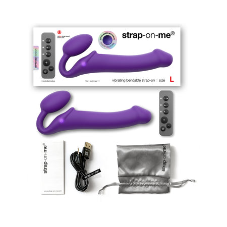 75885 Strap On Me Vibrating Bendable L Strapless Strap On - Purple - Image 1
