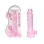 Shots RealRock Realistic Crystal Clear 8 Dildo w/Balls - Pink