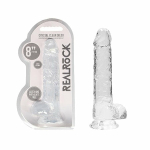 Shots RealRock Realistic Crystal Clear 8 Dildo w/Balls - Transparent Clear