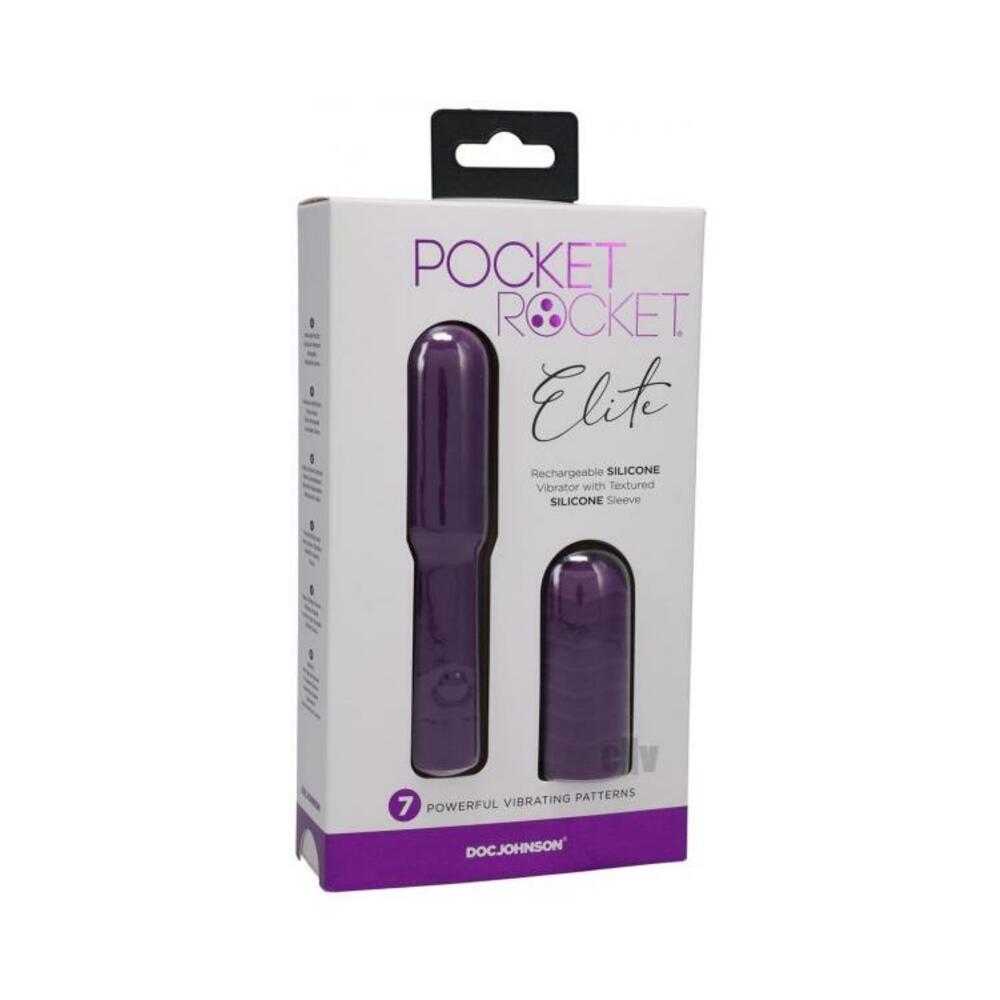 782421081362_1 Pocket Rocket Elite Rechargeable Bullet With Removable Sleeve Purple - Image 1