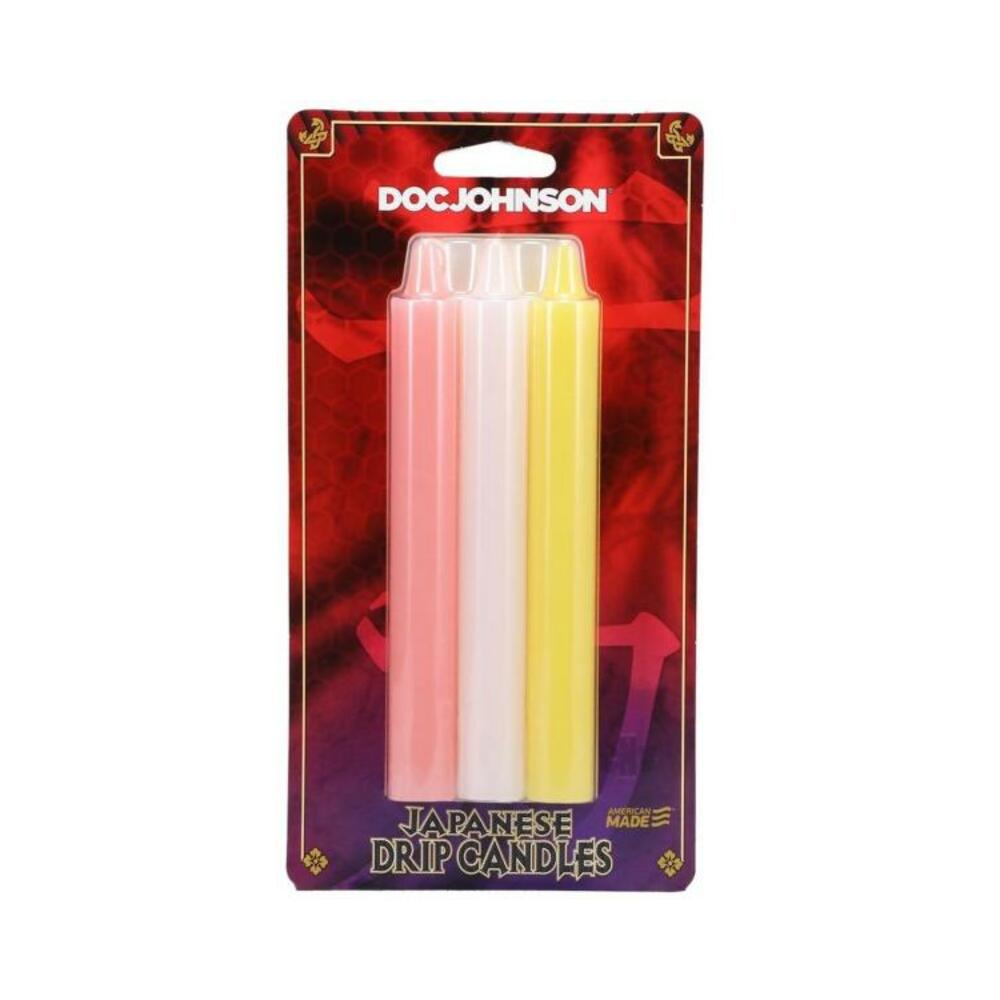 782421082789_1 Japanese Drip Candles 3pk Pink/yell - Image 1
