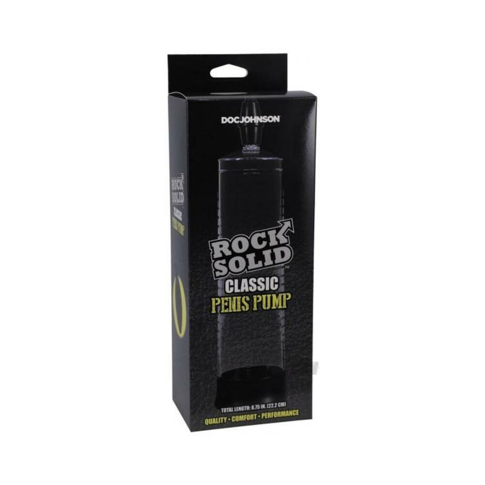 782421086473_1 Rock Solid Classic Penis Pump Black/clear - Image 1