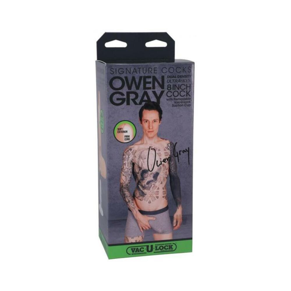 782421086695_1 Signature Cocks Owen Gray Ultraskyn 8 In. Dual Density Dildo With Removable Vac-u-lock Suction Cup B - Image 1
