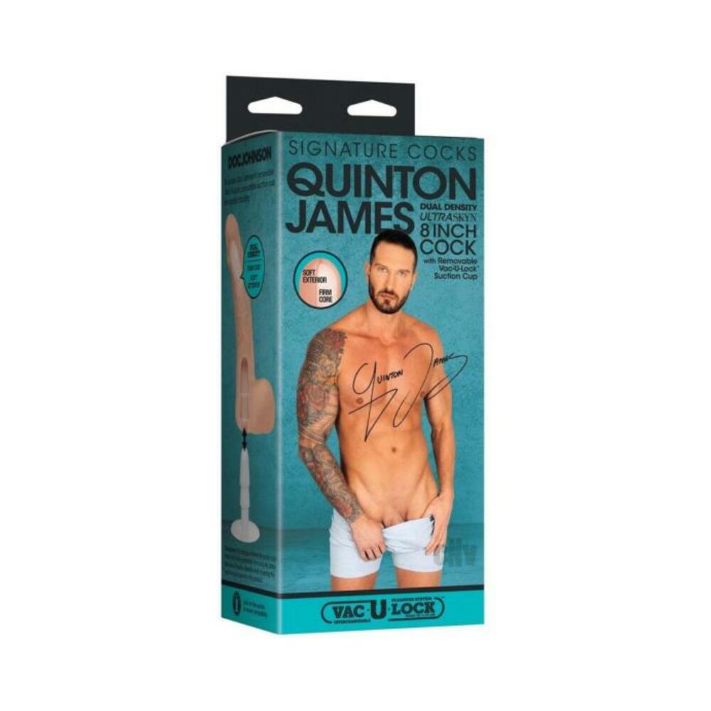 782421086701_1 Signature Cocks Quinton James Ultraskyn 8 In. Dual Density Dildo With Removable Vac-u-lock Suction C - Image 1