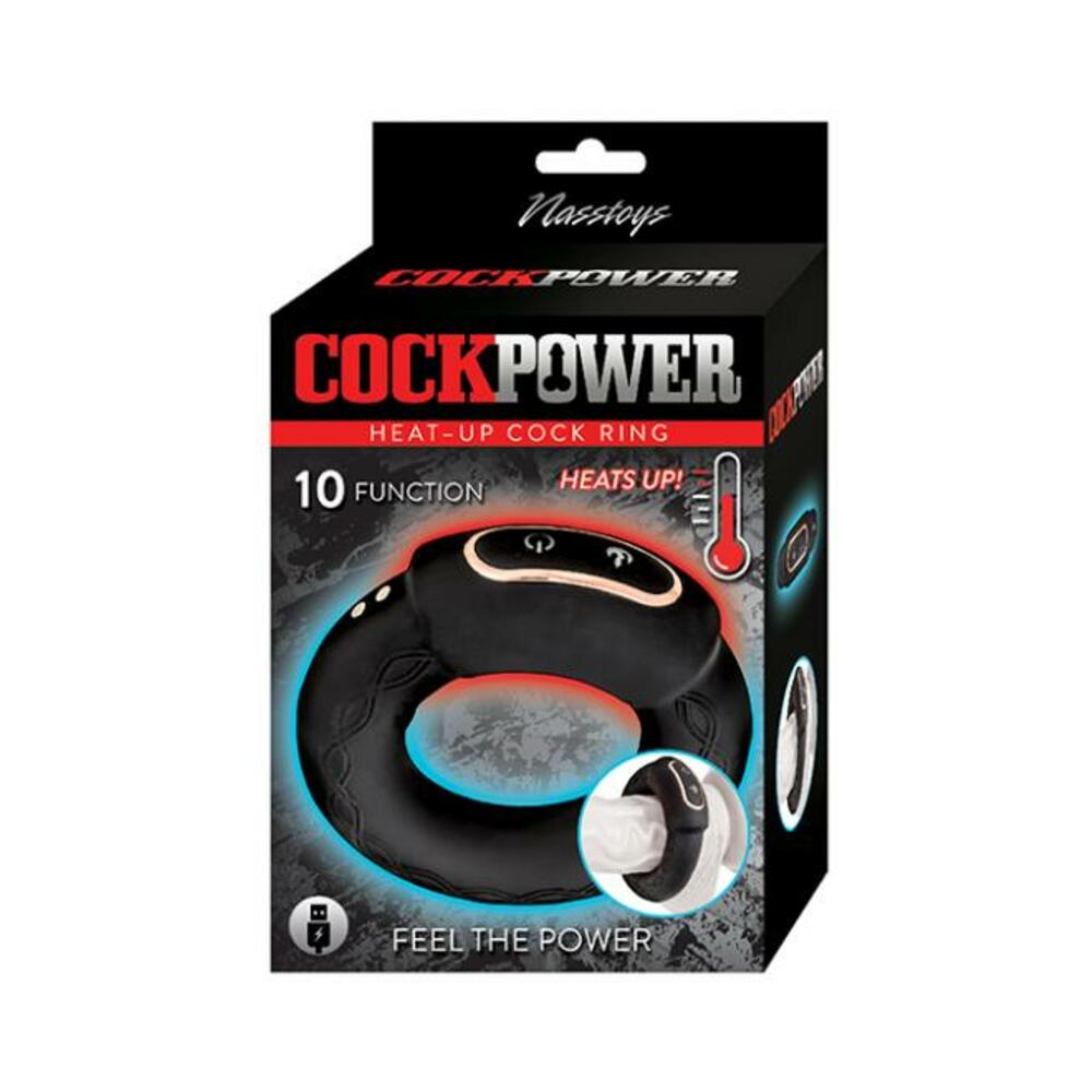 782631316902_1 Cockpower Heat Up Cock Ring Black - Image 1