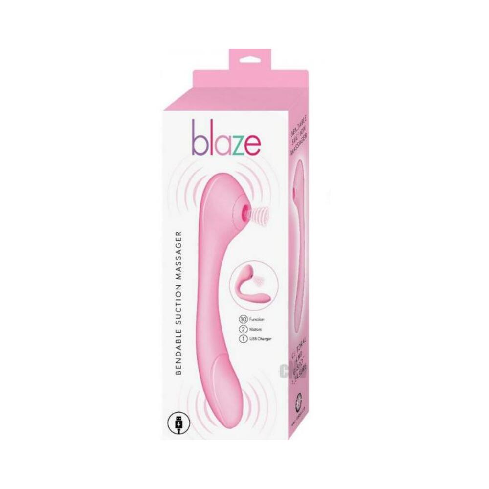 782631318616_1 Blaze Bendable Suction Massager Pink - Image 1
