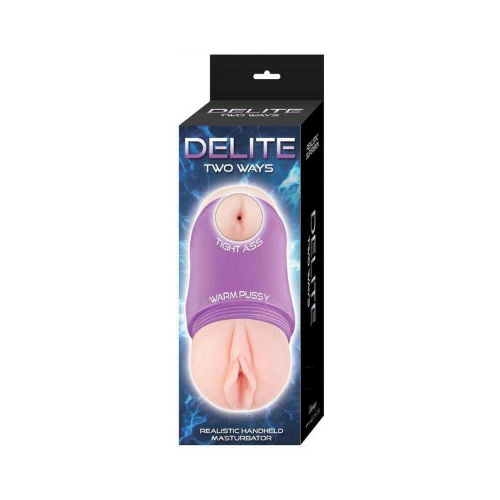 782631319804_1 Delite Two Ways Vagina & Ass Beige - Image 1