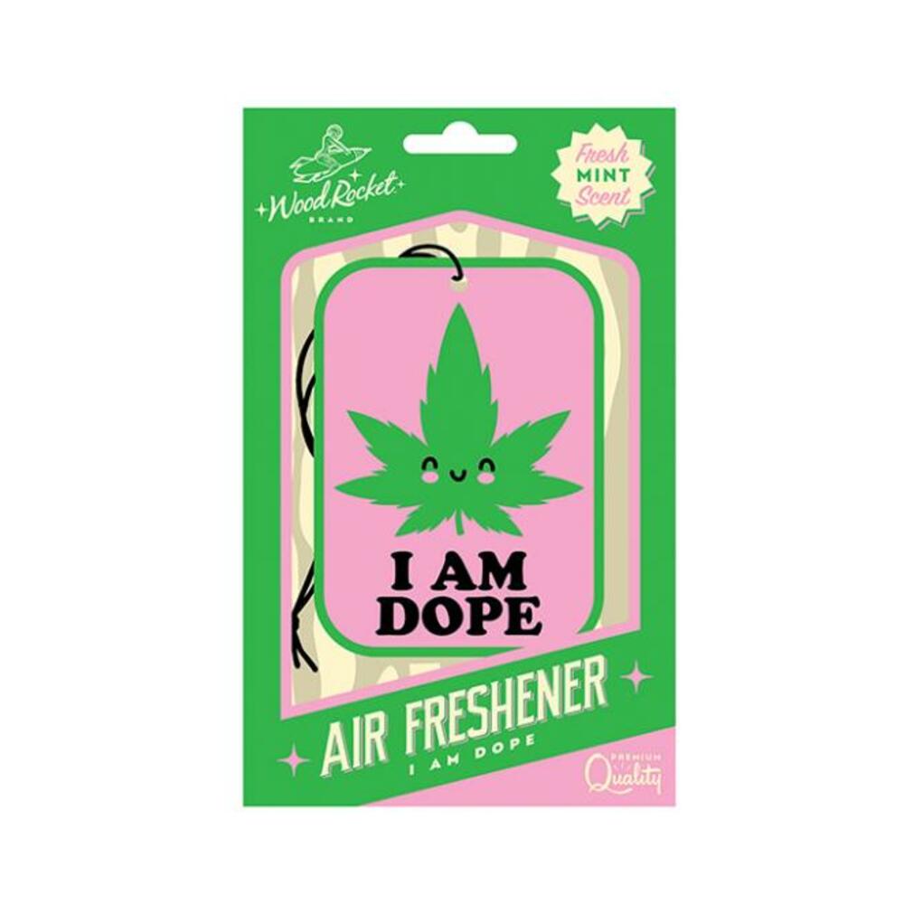 785571087727_1 =wood Rocket I Am Dope Air Freshener - Mint - Image 1