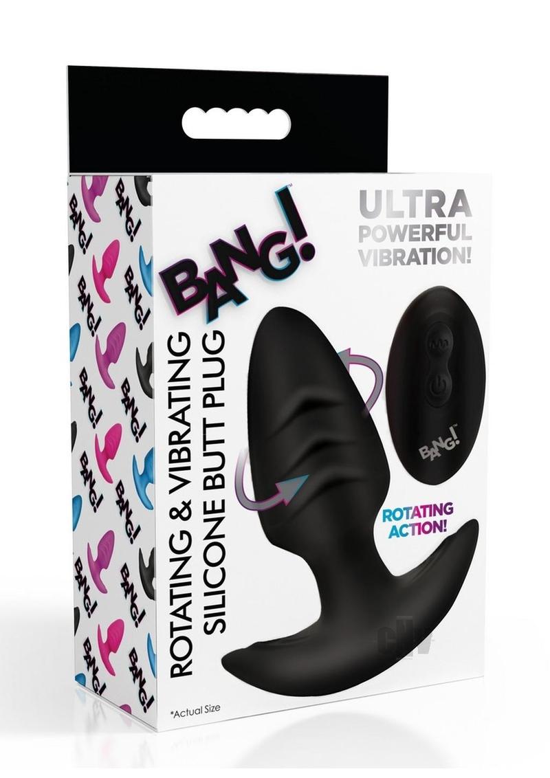 79653_1 Bang Rotating Vibra Plug W/remote Blk - Image 1