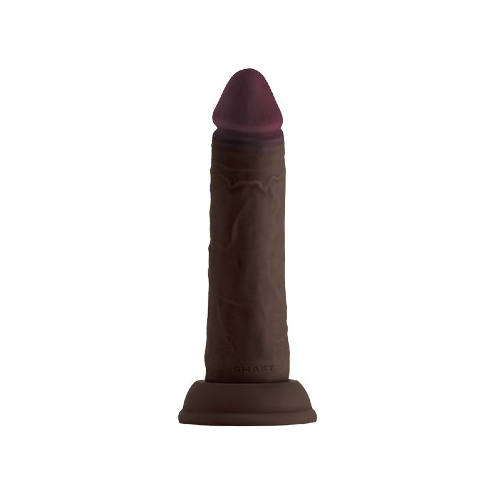 80369b Shaft Model J Liquid Silicone Dong 6.5 In. Mahogany - Image 1