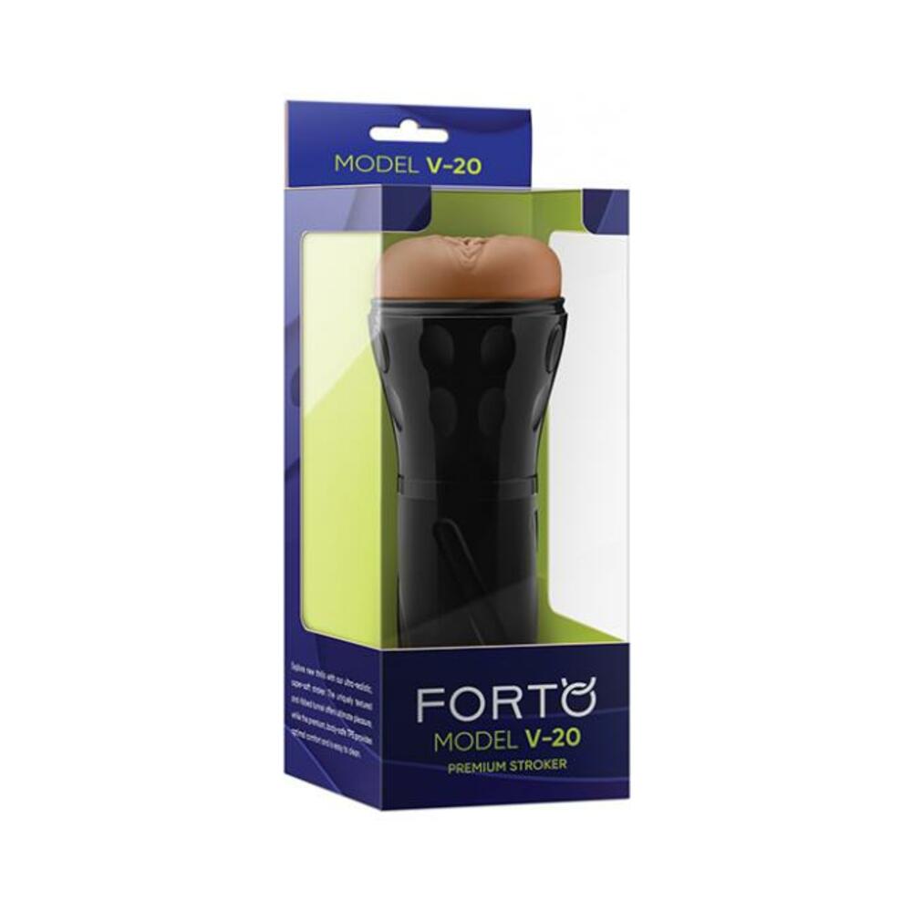 810119281593_1 Forto Model V-20 Hard-side Vagina Masturbator - Tan - Image 1