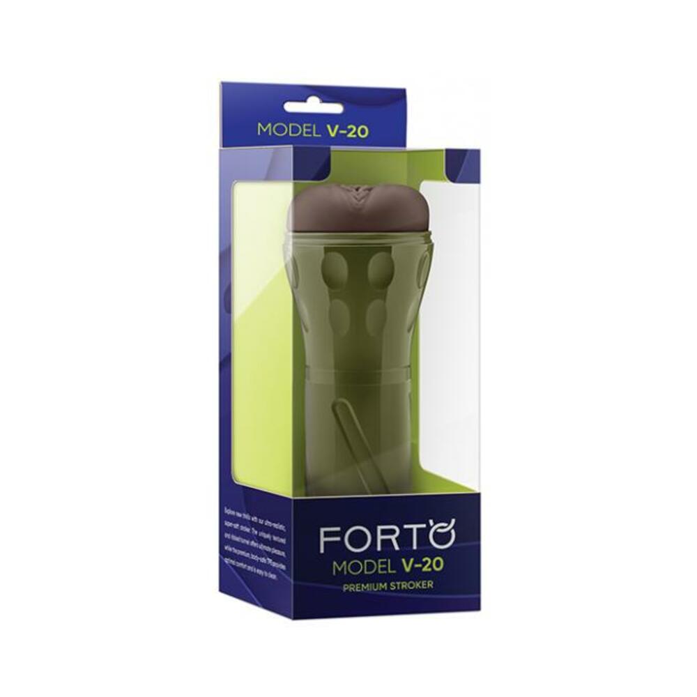 810119281609_1 Forto Model V-20 Hard-side Vagina Masturbator - Dark - Image 1