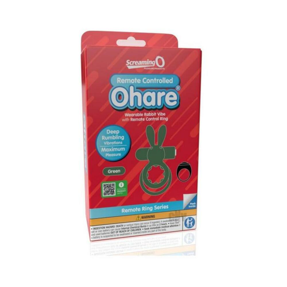 817483017186_1 Screaming O Ohare Remote Controlled Vibrating Ring - Green - Image 1