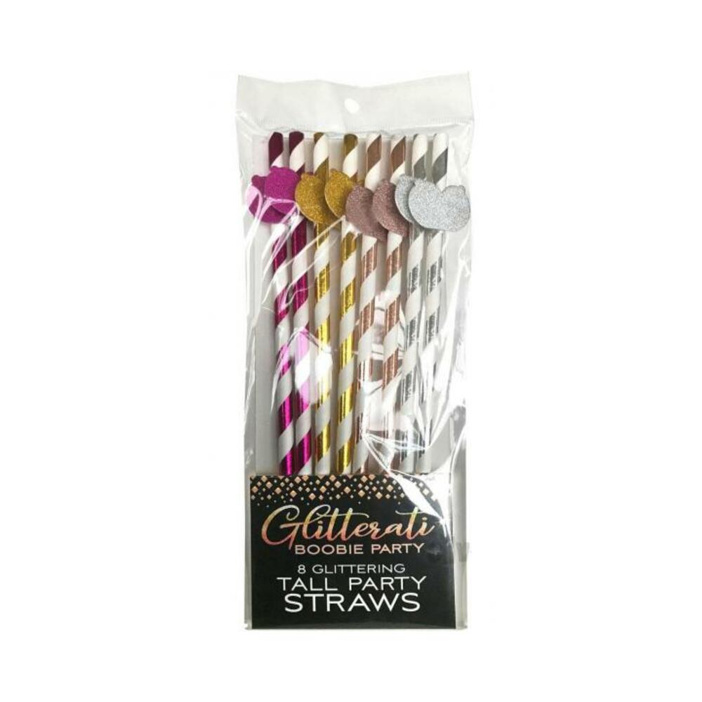 817717010723_1 Glitterati Boobie Tall Party Straws - Image 1