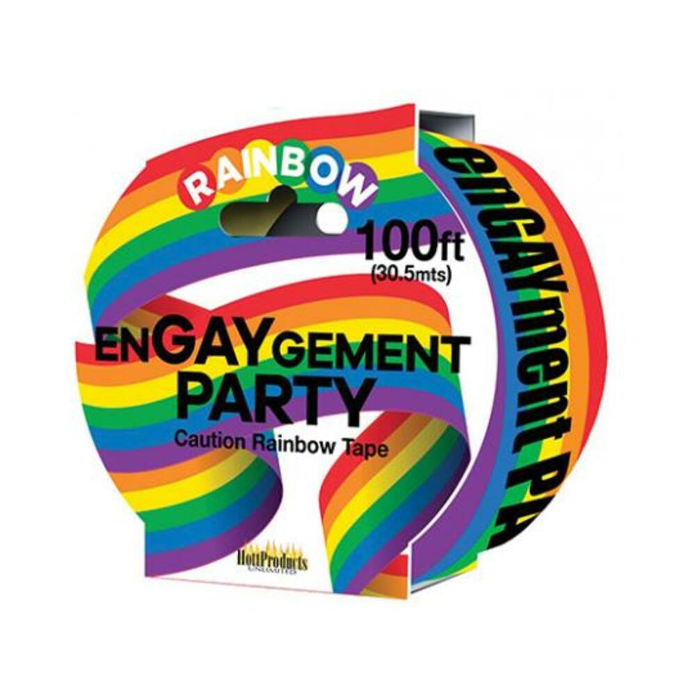 818631033430_1 Engaygement - Rainbow Style - Caution Party Tape - 100' - Image 1