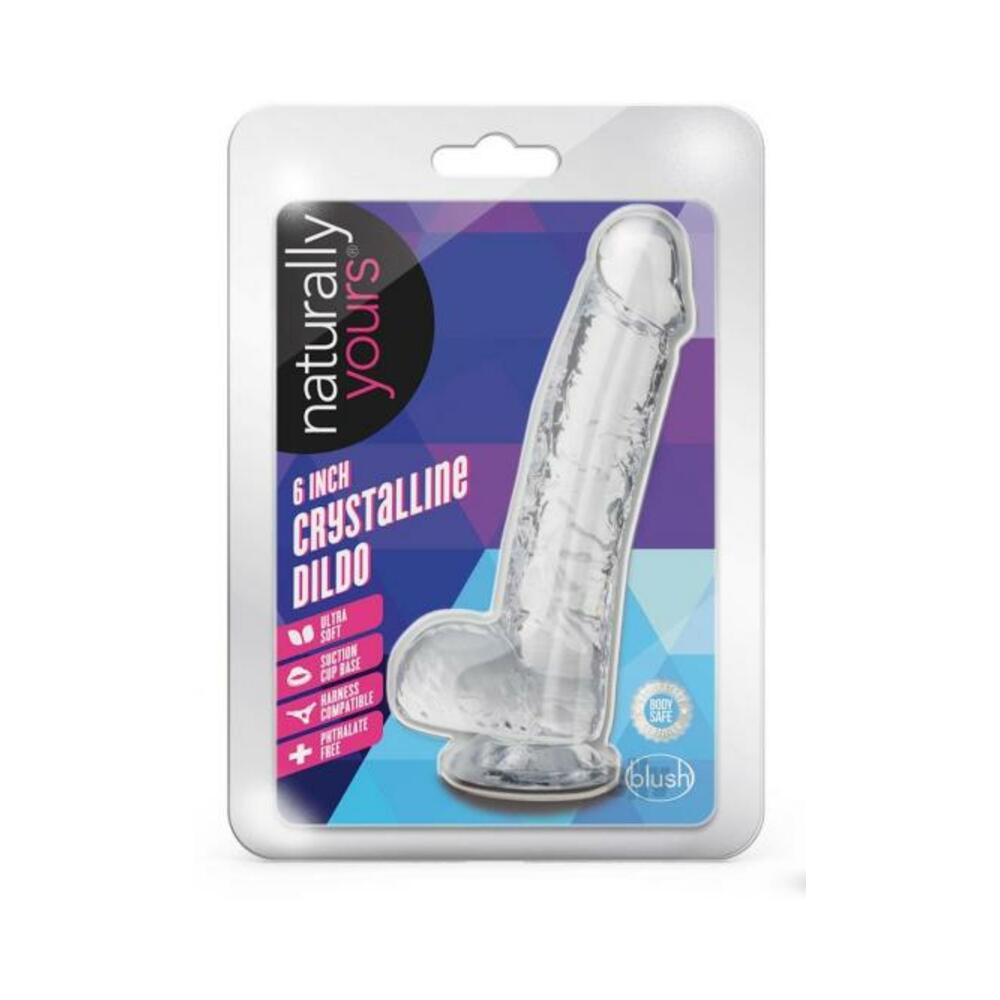 819835026907_1 Naturally Yours Crystalline Dildo 6 In. Diamond - Image 1