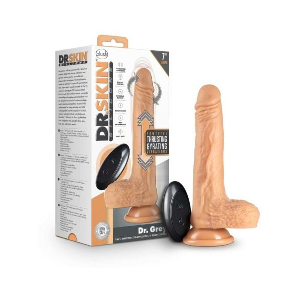 819835027997_1 Dr Skin Silic Dr Grey 7 Thrust Dildo Van - Image 1