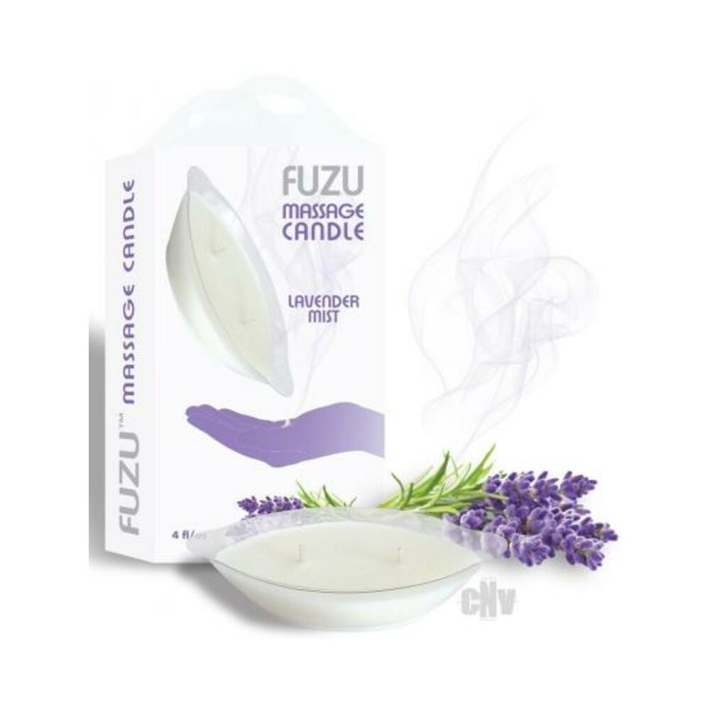 831868005933_1 Fuzu Massage Candle Lavender Mist White 4 Oz. - Image 1
