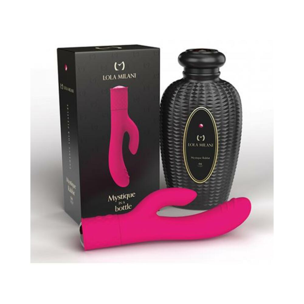 8388766648967_1 Lola Milani Mystique Rabbit W/black Bottle - Fuchsia - Image 1