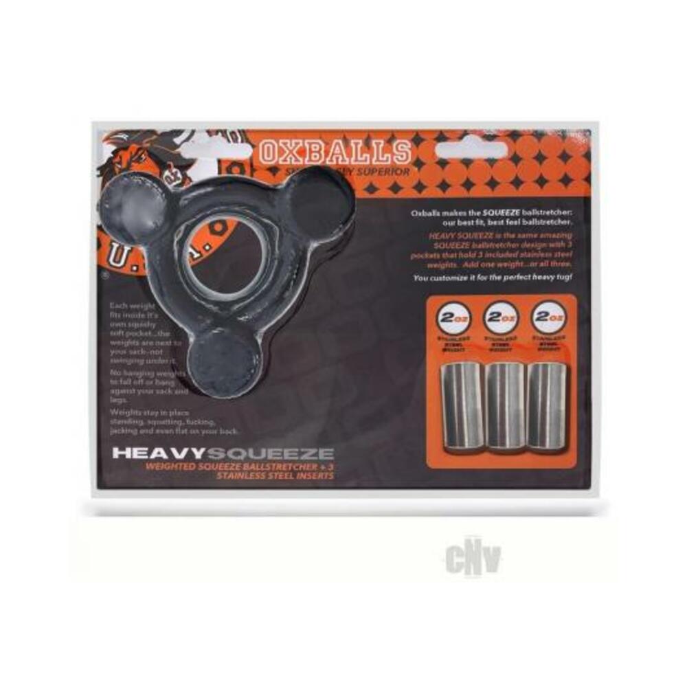 840215120922_1 Oxballs Heavy Squeeze Weighted Squeeze Ballstretcher With 3 Stainless Steel Weights Black - Image 1