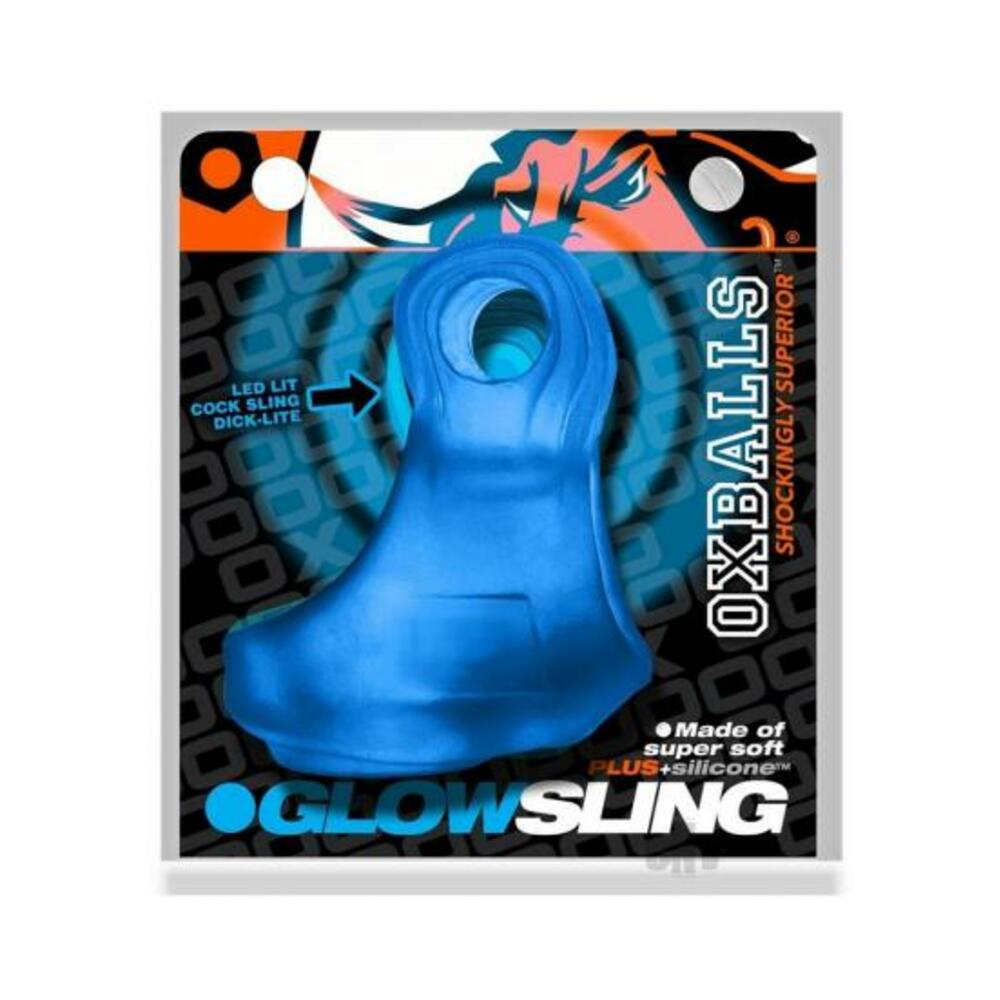 840215122681_1 Oxballs Glowsling Cock Sling - Led Blue Ice - Image 1