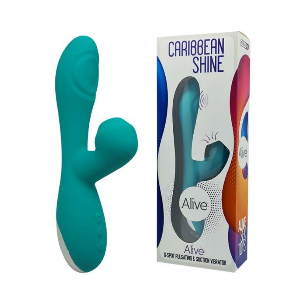 8433345111759_1 Caribbean Shine Pulsing Dual Stimulator - Blue - Image 1