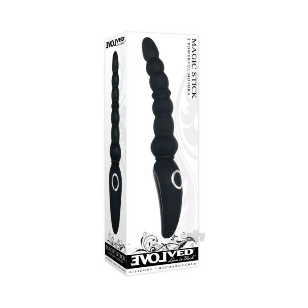 844477018423_1 Evolved Magic Stick Anal Beads Silicone Black - Image 1
