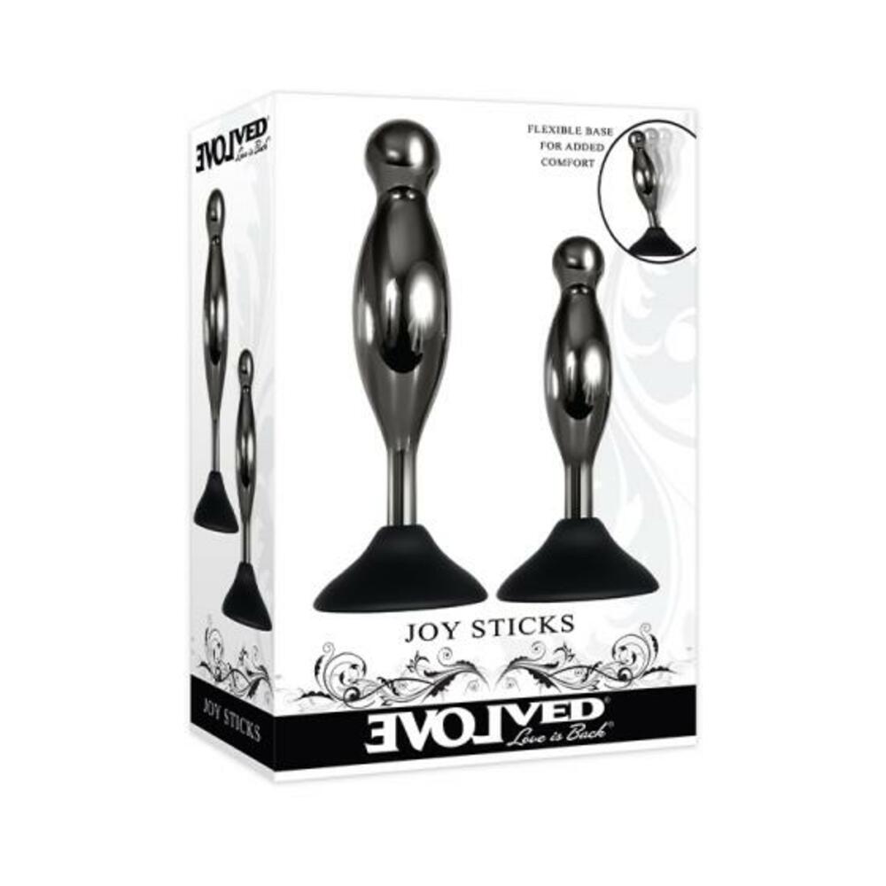 844477019284_1 Evolved Joy Sticks 2-piece Plug Set Black - Image 1