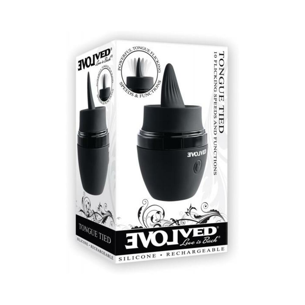 844477019291_1 Evolved Tongue Tied Silicone Rechargeable Black - Image 1