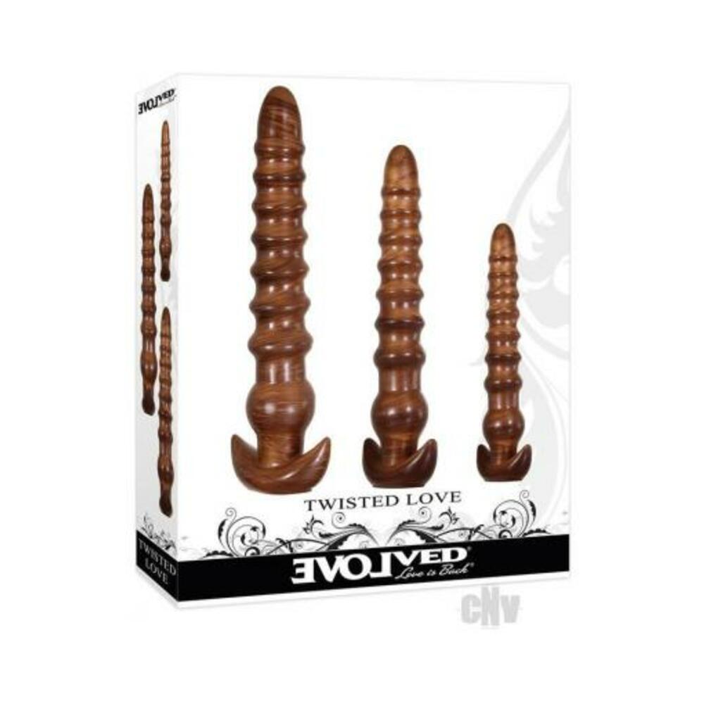 844477019352_1 Evolved Twisted Love Butt Plug Set Of 3 Gold - Image 1