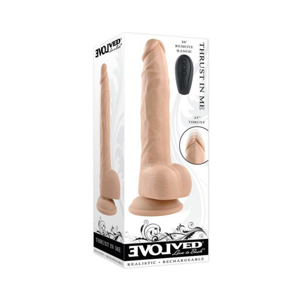 844477022796_1 Evolved Thrust In Me Rechargeable Remote Controlled Thrusting Vibrating 9.25 In. Silicone Dildo Ligh - Image 1