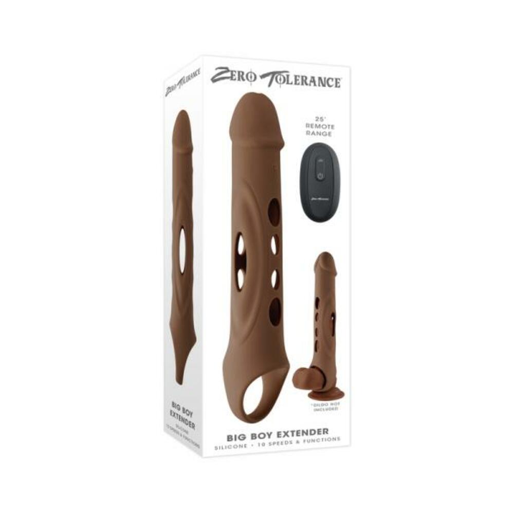 844477023441_1_4a565f39-2b0e-45ab-a0b6-409edd67b1ff Zero Tolerance Big Boy Extender Rechargeable Extension With Remote Silicone Dark - Image 1