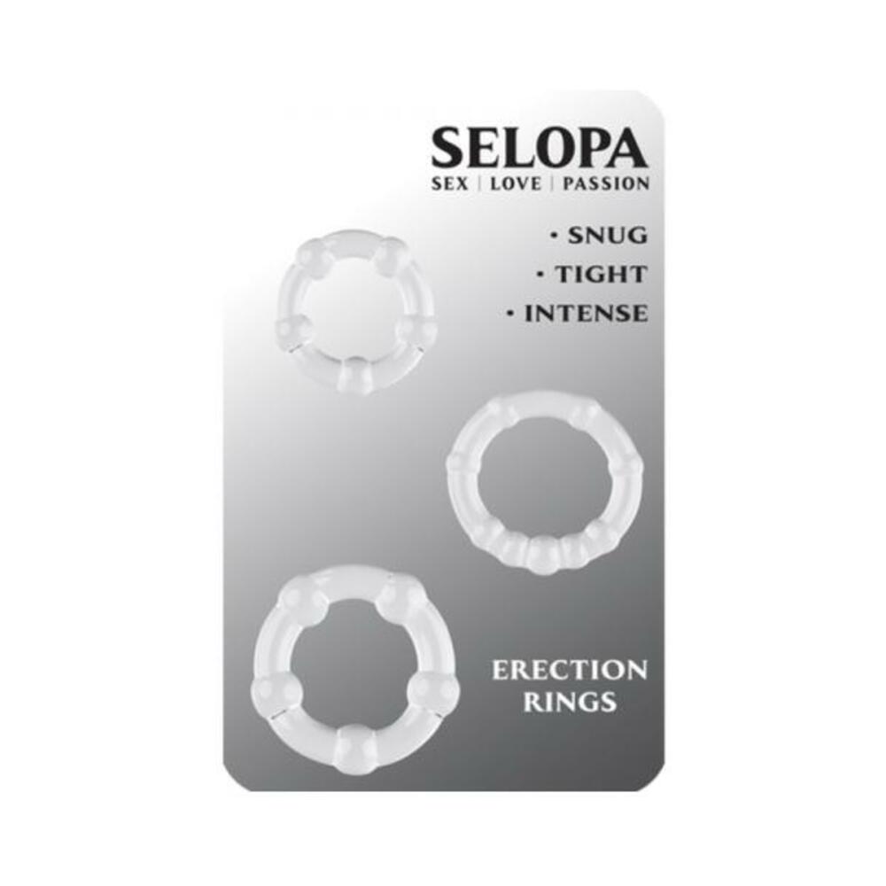 844477023502_1_9a502c95-c6f9-4707-803c-6b89c4d6a293 Selopa Erection Rings Cock Ring Set Clear - Image 1
