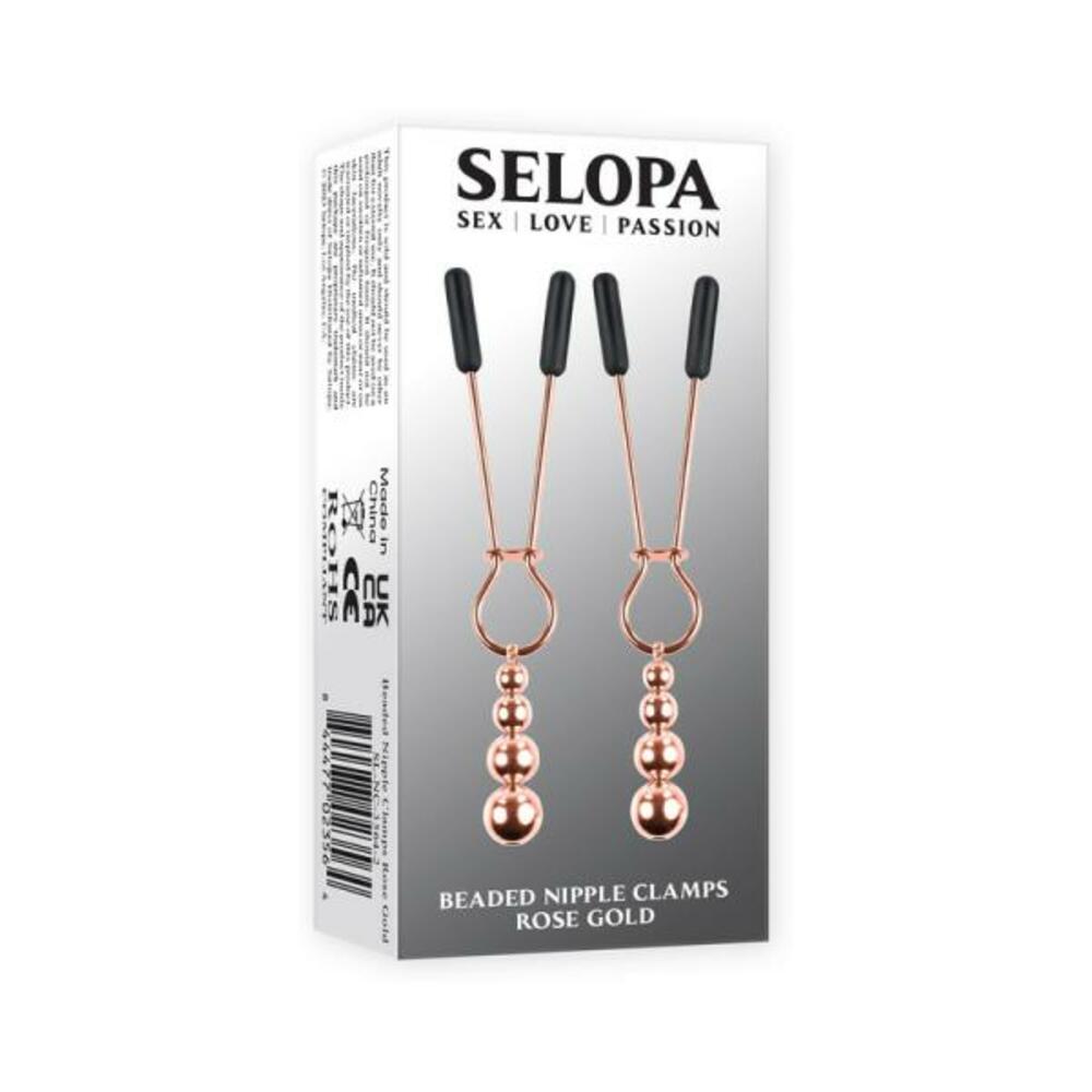 844477023564_1_329c3835-d682-4c8e-aa0e-e3fe60b299b9 Selopa Beaded Nipple Clamps Stainless Steel Rose Gold - Image 1